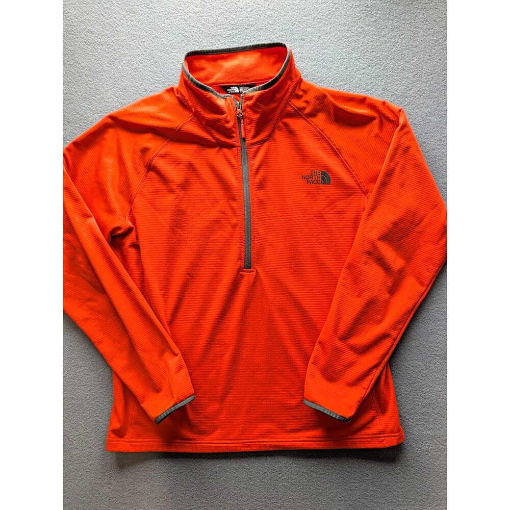The North Face Men’s XL Orange 1/4 Zip Grid Fleece Pullover Hiking Outdoor